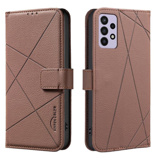 Geometric Pattern RFID Leather Phone Case, For Samsung Galaxy A32 5G  