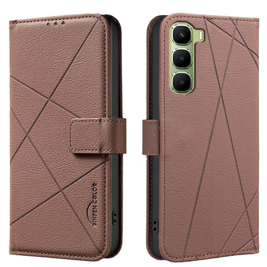 Geometric Pattern RFID Leather Phone Case, For Infinix Hot 60 Pro+ 4G, For Infinix Hot 60 Pro 4G, For Infinix Smart 10 4G, For Infinix Note 50 Pro+ 5G  