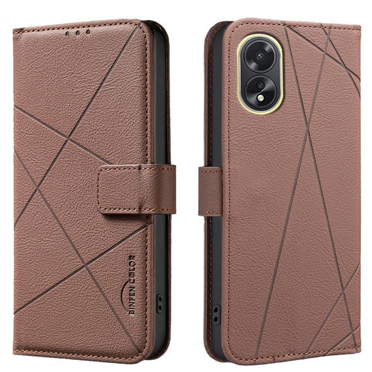 Geometric Pattern RFID Leather Phone Case, For OPPO A38 4G / A18 4G, For OPPO A58 4G, For OPPO A78 4G, For OPPO A98 5G / F23 / A1  