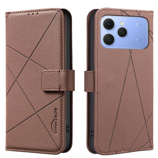 Geometric Pattern RFID Leather Phone Case, For Tecno Spark 40 4G, For Tecno Pova 7 Ultra 5G, For Tecno Camon 40 Pro 4G, For Tecno Pop 9 5G / Spark 30C 5G  