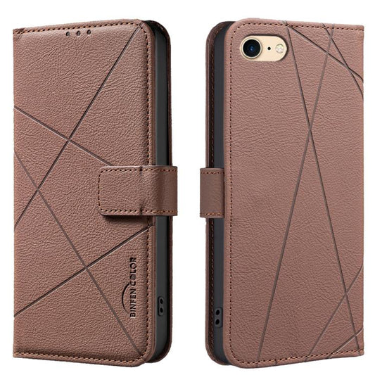 Geometric Pattern RFID Leather Phone Case, For iPhone 6 / 7 / 8 / SE, For iPhone 13 Pro Max, For iPhone 13 Pro, For iPhone 12 / 12 Pro  