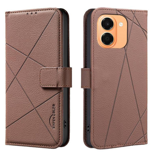 Geometric Pattern RFID Leather Phone Case, For Honor 600 Global, For Honor 600 Lite Global, For Honor X6d 5G, For Honor X8d 4G  