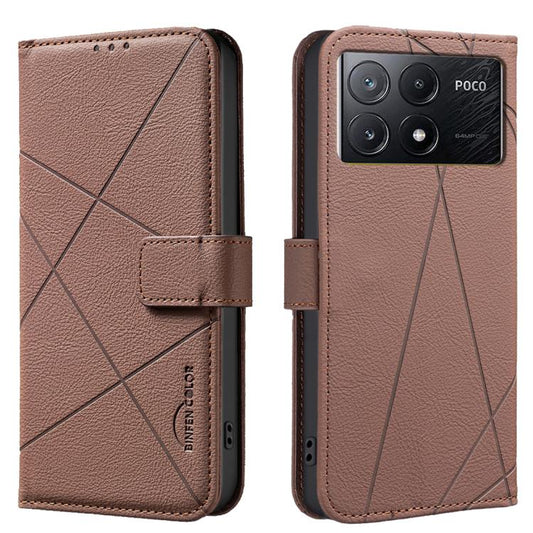 Geometric Pattern RFID Leather Phone Case, For Redmi Note 13 Pro+ 5G, For Redmi Note 13 Pro 5G, For Redmi K60 Ultra, For Redmi K70 / K70 Pro  