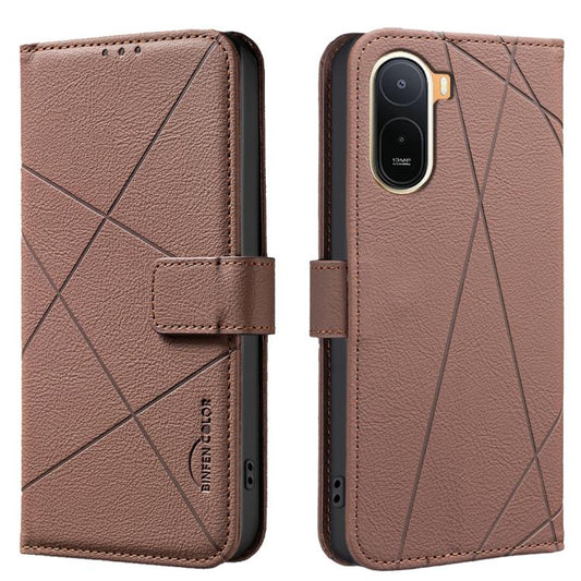Geometric Pattern RFID Leather Phone Case, For Redmi Tubo 5 / Poco X8 Pro 5G, For Redmi Note 15 5G Global 164mm, For Redmi K90 Pro Max/Poco F8 Ultra, For Redmi Note 15 Pro 4G Global 163.2mm  