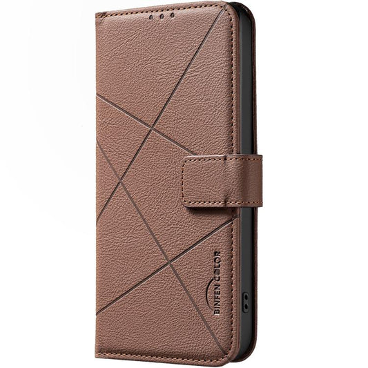 Geometric Pattern RFID Leather Phone Case, For Redmi Tubo 5 / Poco X8 Pro 5G, For Redmi Note 15 5G Global 164mm, For Redmi K90 Pro Max/Poco F8 Ultra, For Redmi Note 15 Pro 4G Global 163.2mm  