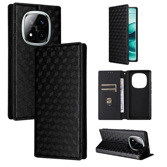 Cubic Grid Texture Flip Leather Phone Case, For Redmi Note 13 Pro 4G Global, For Redmi A3, For Redmi 13C 5G / 13R 5G, For Redmi Note 13 4G  