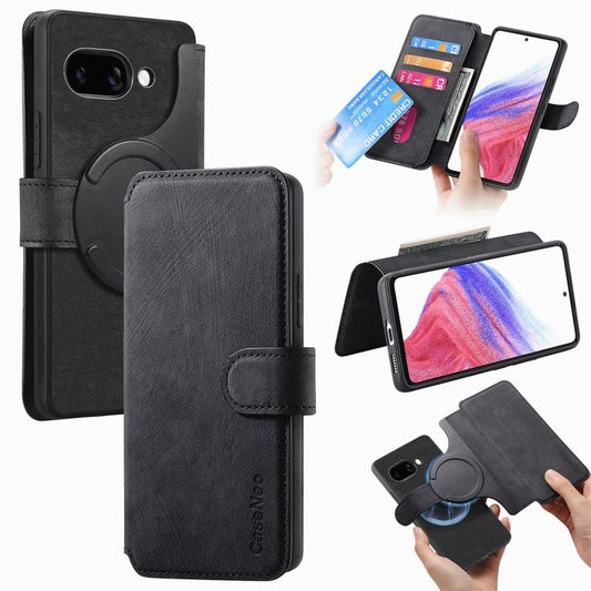 CaseNeo MagSafe RFID Anti-theft Retro Leather Phone Case, For Google Pixel 9a  