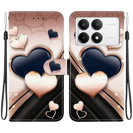 Crystal Texture Colored Drawing Leather Phone Case, For Redmi K70 / K70 Pro / Xiaomi Poco F6 Pro, For Redmi Note 13 Pro / Xiaomi Poco M6 Pro 4G  