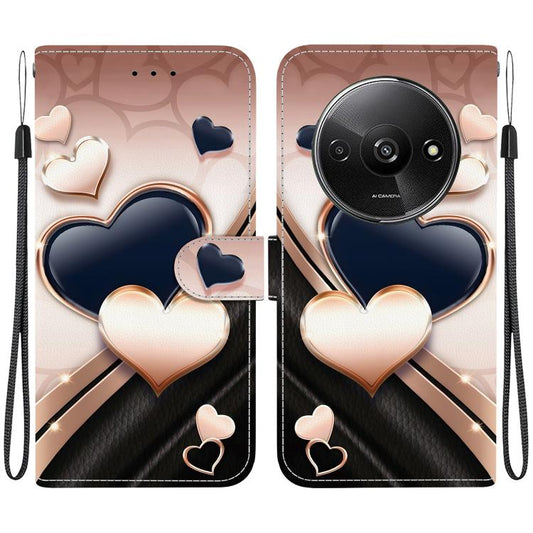 Crystal Texture Colored Drawing Leather Phone Case, For Redmi A3, For Redmi 13C 4G / 5G / Xiaomi Poco C65  