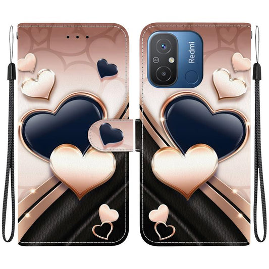 Crystal Texture Colored Drawing Leather Phone Case, For Redmi 12C / Redmi 11A, For Redmi Note 11 Global / Note 11S  