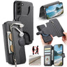 Twill Fabric MagSafe RFID Anti-theft Zipper Wallet Leather Phone Case, For Galaxy S22 5G, For Galaxy S21 FE 5G, For Galaxy S21 5G, For Galaxy S21+ 5G  