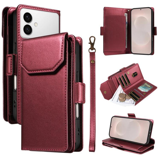 Multi Card Wallet Leather Phone Case with Strap, For Galaxy S26 Edge 5G, For Galaxy S26 Ultra 5G, For Galaxy S26 5G  