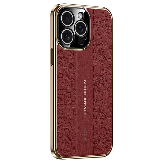 Cloud Dragon Pattern Plain Leather PC Phone Case, For iPhone 14 Pro Max  