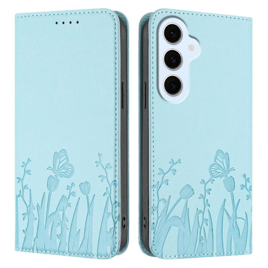 Tulips Butterfly Pattern Magnetic Vegan Leather Phone Case, For Samsung Galaxy S26 Ultra 5G, For Samsung Galaxy S26 5G  