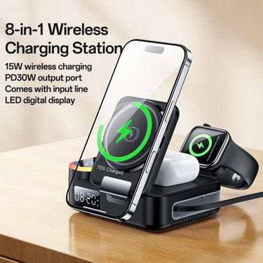 Yesido DS38 65W 8-in-1 Magnetic Wireless Charging Station with Telescopic Cord, DS38  