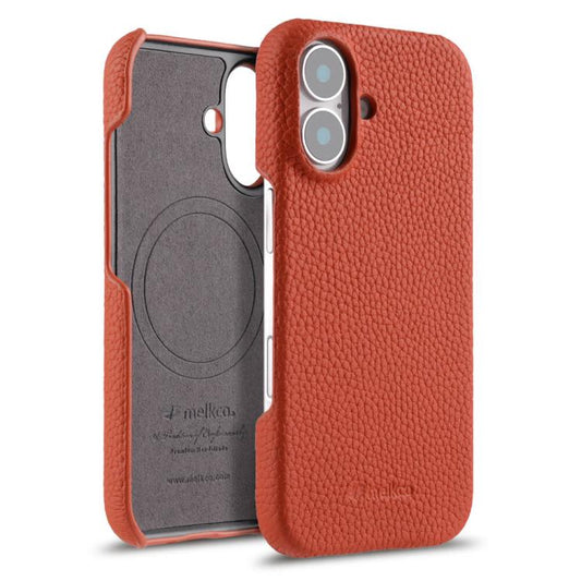 melkco Litchi Texture Magnetic Half Coverage Genuine Leather Phone Case, For iPhone 17, For iPhone Air, For iPhone 16 Pro Max  