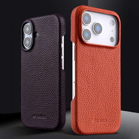 melkco Litchi Texture Magnetic Half Coverage Genuine Leather Phone Case, For iPhone 14 Pro, For iPhone 14 Pro Max  