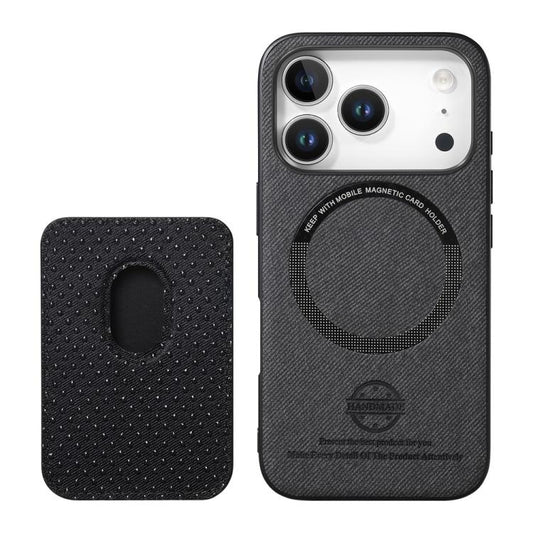 Twill Texture Vegan Leather Magnetic Phone Cover with Detachable Card Holder, For iPhone 16e / 17e, For iPhone 17 Pro Max, For iPhone 17 Pro  