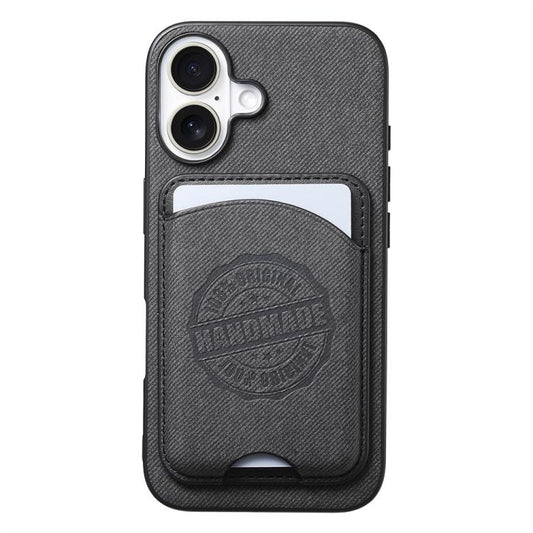 Twill Texture Vegan Leather Magnetic Phone Cover with Detachable Card Holder, For iPhone 17, For iPhone Air, For iPhone 16 Pro Max  