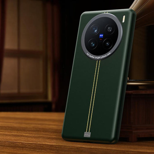 Jazz Series Retro Vegan Leather Textured Metal Frame Magnetic Phone Case, For vivo X200, For vivo X200 Pro mini, For vivo X200 Pro, For vivo X100s  