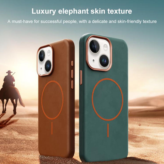Elephant Leather Full Coverage Magnetic Microfiber Leather PC Phone Case, For iPhone 15 Plus / 14 Plus, For iPhone 15, For iPhone 14 / 13  
