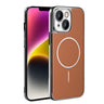 Electroplated Frame Vegan Leather Magnetic Shockproof Phone Case, For iPhone 14, For iPhone 14 Pro, For iPhone 14 Pro Max, For iPhone 13 Pro Max  