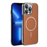 Electroplated Frame Vegan Leather Magnetic Shockproof Phone Case, For iPhone 13 Pro, For iPhone 13, For iPhone 12, For iPhone 12 Pro Max  