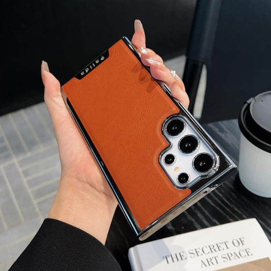 Palida Electroplated Mecha-Style Vegan Leather Shockproof Phone Case, For Samsung Galaxy S26 Ultra 5G, For Samsung Galaxy S25 Ultra 5G, For Samsung Galaxy S24 Ultra 5G, For Samsung Galaxy S23 Ultra 5G, For Samsung Galaxy S22 Ultra 5G