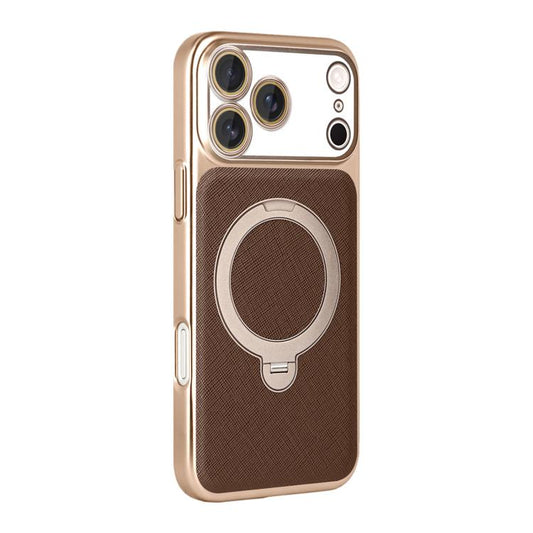 Gold Shield Magnetic Holder Lens Film Phone Case, For iPhone 17 Pro Max, For iPhone 17 Pro, For iPhone 17, For iPhone 16 Pro Max, For iPhone 16 Pro, For iPhone 16, For iPhone 15 Pro Max, For iPhone 15 Pro