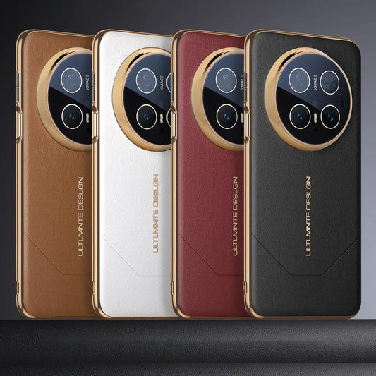 Electroplated Soft Frame Heat Dissipation Vegan Leather Shockproof Phone Case, For Huawei Mate 70, For Huawei Pura 70 Pro/70 Pro+, For Huawei Mate 60 Pro, For Huawei Mate 60