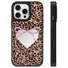 Leopard Cherry Series Pattern Mirror Phone Case, For iPhone 16 Pro Max, For iPhone 16 Pro, For iPhone 16 Plus  