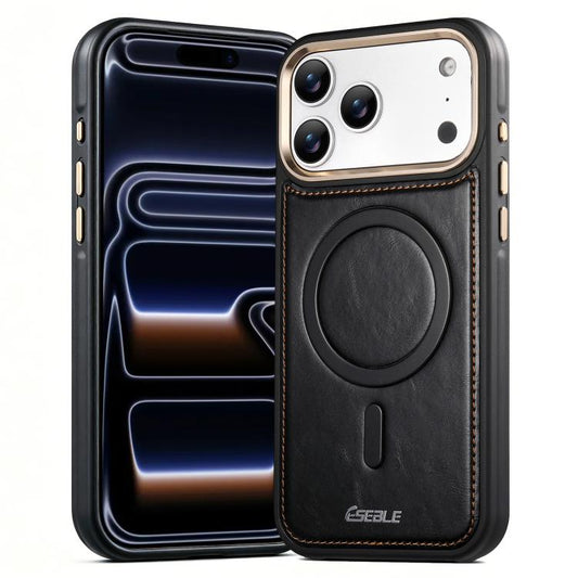 ESEBLE Crazy Horse Pattern Airbag Shockproof Magnetic Phone Case, For iPhone 17 Pro Max, For iPhone 17 Pro, For iPhone 17, For iPhone 16 Pro Max, For iPhone 16 Pro, For iPhone 16, For iPhone 15 Pro Max, For iPhone 15 Pro  