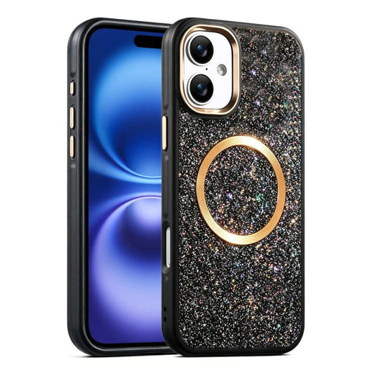 Glitter Airbag Shockproof Magnetic Phone Case, For iPhone 16, For iPhone 15 Pro Max, For iPhone 15 Pro, For iPhone 15, For iPhone 14 / 13, For iPhone 14 Pro  