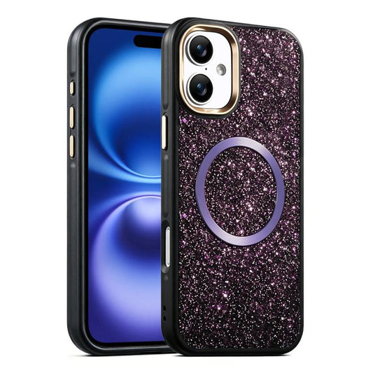 Glitter Airbag Shockproof Magnetic Phone Case, For iPhone 16, For iPhone 15 Pro Max, For iPhone 15 Pro, For iPhone 15, For iPhone 14 / 13, For iPhone 14 Pro  