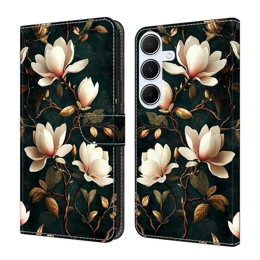 Crystal-Like Painted Vegan Leather Phone Case, For Galaxy A24 4G  