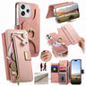 Precision Hole Silver-Edged Ring RFID Blocking Zipper Wallet Magnetic Vegan Leather Phone Case, For OPPO Reno15 Global / 15 C 5G, For OPPO Reno15 Pro Global, For OPPO A6 5G Global  