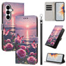 Painted Pattern Vegan Leather Phone Case with Strap, For Galaxy S26+ 5G, For Galaxy S26 Ultra 5G, For Galaxy S26 5G  
