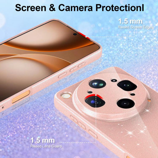 Fine Hole Glossy Glitter Magnetic TPU Phone Case with Same Color Hand Strap, For OPPO Find X9 Ultra 5G  