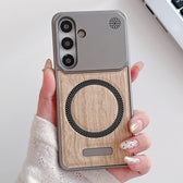 Wood Grain Magnetic PC Shockproof Phone Case For Galaxy S26+ 5G,Galaxy S26 Ultra 5G,Galaxy S26 5G,Galaxy S24 5G / S25 5G  