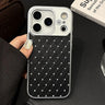 Electroplating PC Grid Texture Vegan Leather Phone Case, For iPhone 17 Pro Max, For iPhone 17 Pro, For iPhone 17, For iPhone 16 Pro Max, For iPhone 16 Pro, For iPhone 16 Plus  