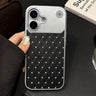 Electroplating PC Grid Texture Vegan Leather Phone Case, For iPhone 16, For iPhone 15 Pro Max, For iPhone 15 Pro, For iPhone 15 Plus / 14 Plus, For iPhone 15, For iPhone 14 / 13  