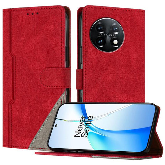 Color Matching Buckle Clasp Vegan Leather Phone Case, For OnePlus 11  