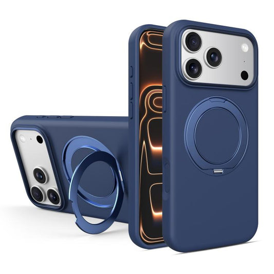 Liquid Silicone Magnetic Phone Case with Rotating Stand, For iPhone 17 Pro Max, For iPhone 17 Pro, For iPhone 17
