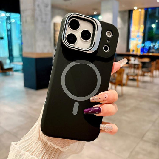 Liquid Silicone Magnetic Phone Case with Lens Frame Holder, For iPhone 17 Pro Max, For iPhone 17 Pro, For iPhone 17  