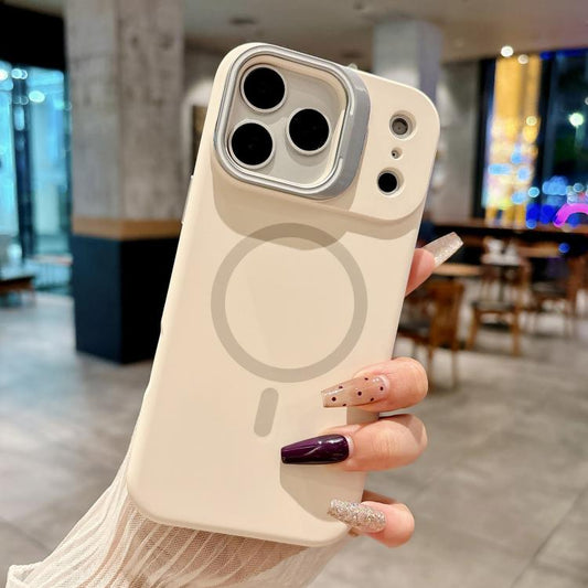 Liquid Silicone Magnetic Phone Case with Lens Frame Holder, For iPhone 17 Pro Max, For iPhone 17 Pro, For iPhone 17  