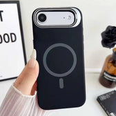 Liquid Silicone Magnetic Phone Case with Lens Frame Holder, For iPhone Air, For iPhone 16 Pro Max, For iPhone 16 Pro  