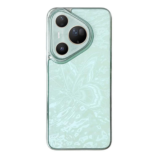 Butterfly Pattern Electroplated PC + Glass Phone Case, For Huawei Pura 80 Ultra 5G, For Huawei Pura 80 Pro 5G, For Huawei Pura 80 5G, For Huawei Pura 70 Pro