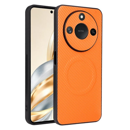 Precise Cutout Carbon Fiber Texture Vegan Leather Phone Case, For Honor X60 5G / X9c Smart 5G, For Honor Magic7, For Honor X8b  