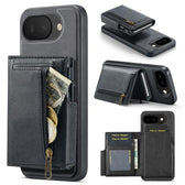Fierre Shann Oil Wax Vegan Leather Magnetic Card Holder Back Phone Case, For Google Pixel 10a, For Google Pixel 10 Pro XL / 9 Pro XL, For Google Pixel 10 / 10 Pro / 9 / 9 Pro, For Google Pixel 9a  