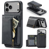 Fierre Shann Oil Wax Vegan Leather Magnetic Card Holder Back Phone Case, For iPhone 17e / 16e, For iPhone 17 Pro Max, For iPhone 17 Pro, For iPhone 17  